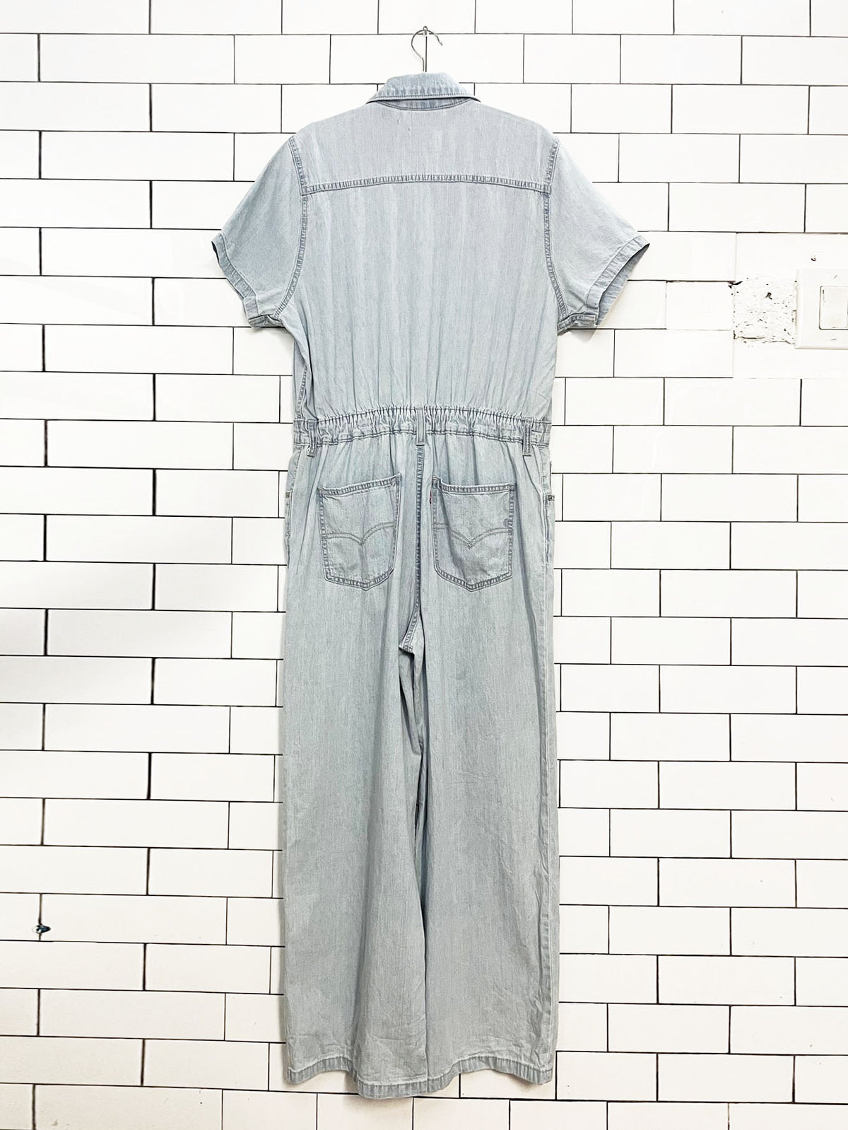 levi's type III soft lightweight wide leg denim jumpsuit coveralls