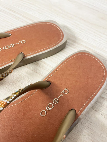 prego boho gem square toe thong sandal - good market thrift store