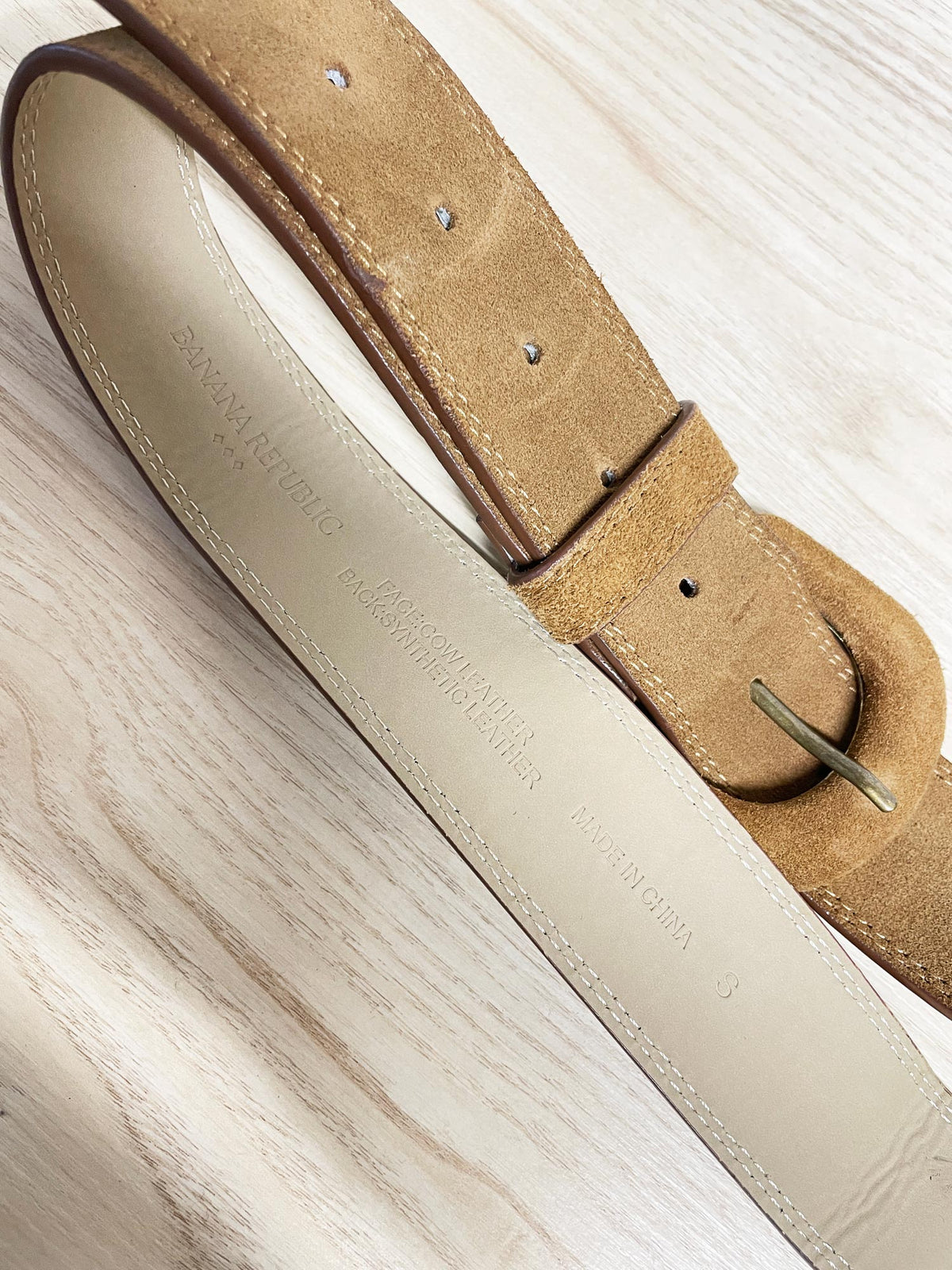 banana republic lamb suede all leather belt