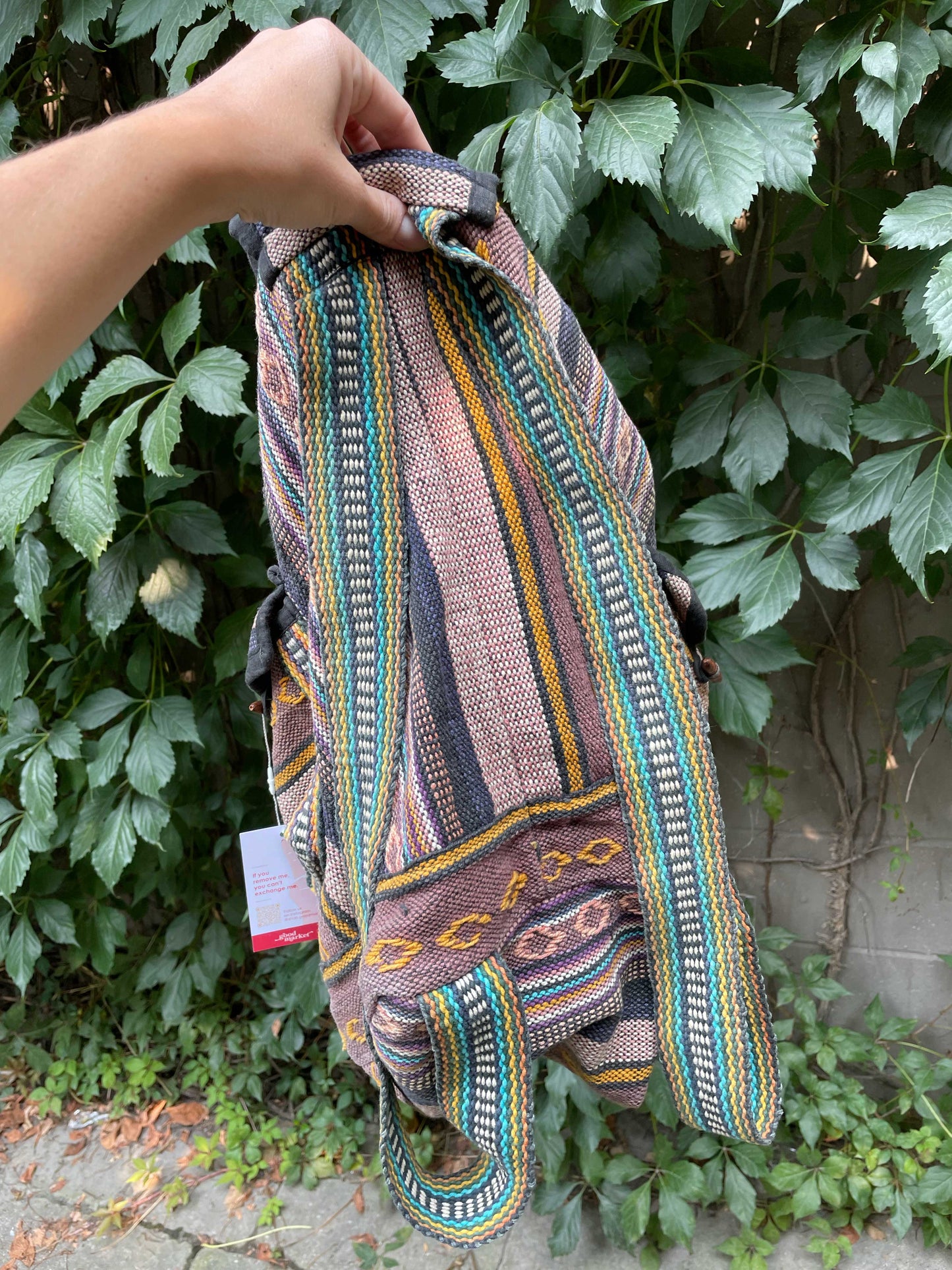vintage 90s boho woven rollsack