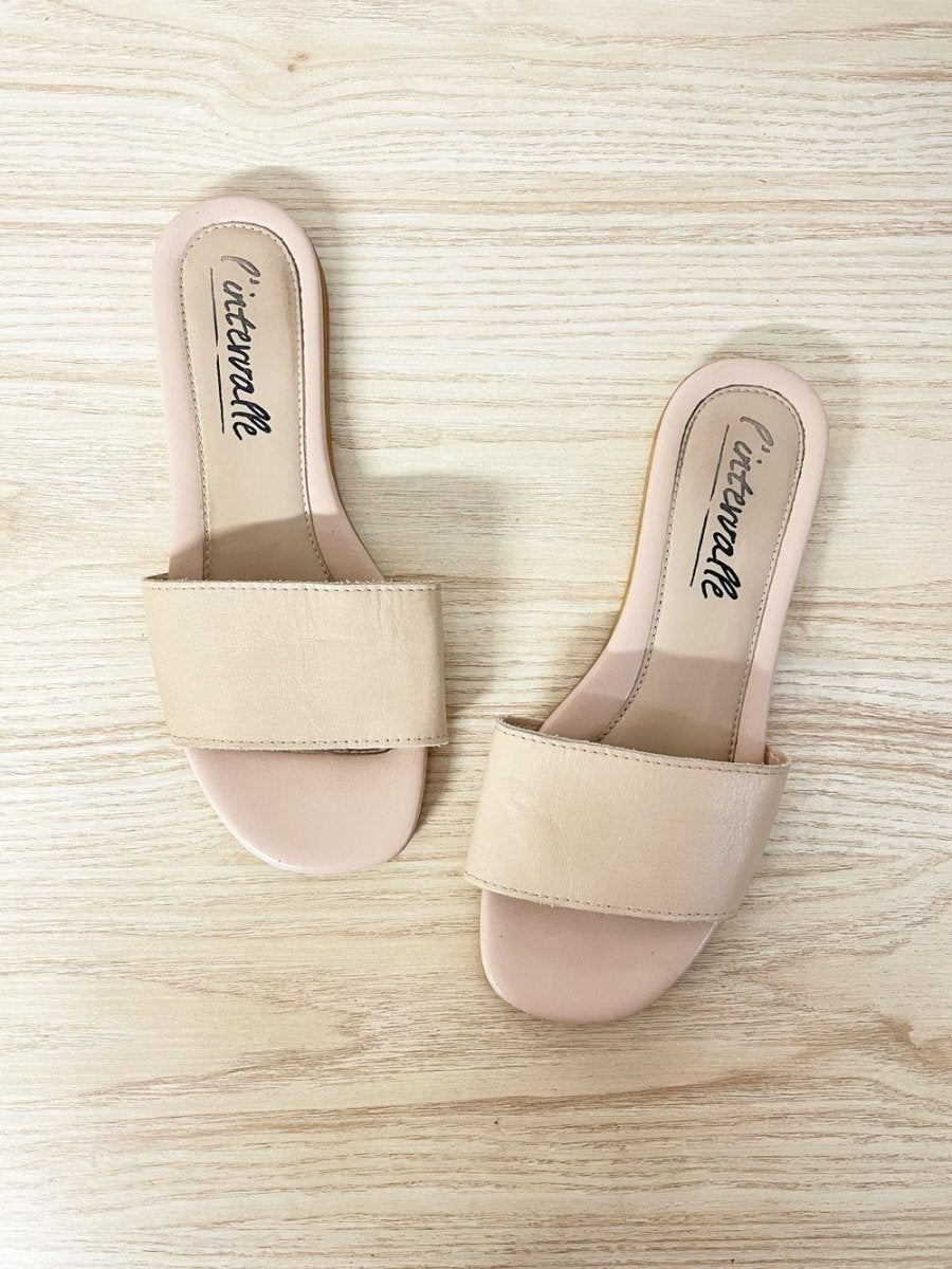 l'intervalle leather slip on sandal - good market thrift store