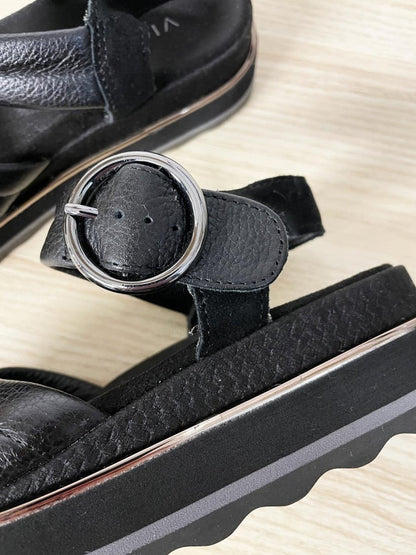 vionic reyna suede + leather platform sandal - good market thrift store