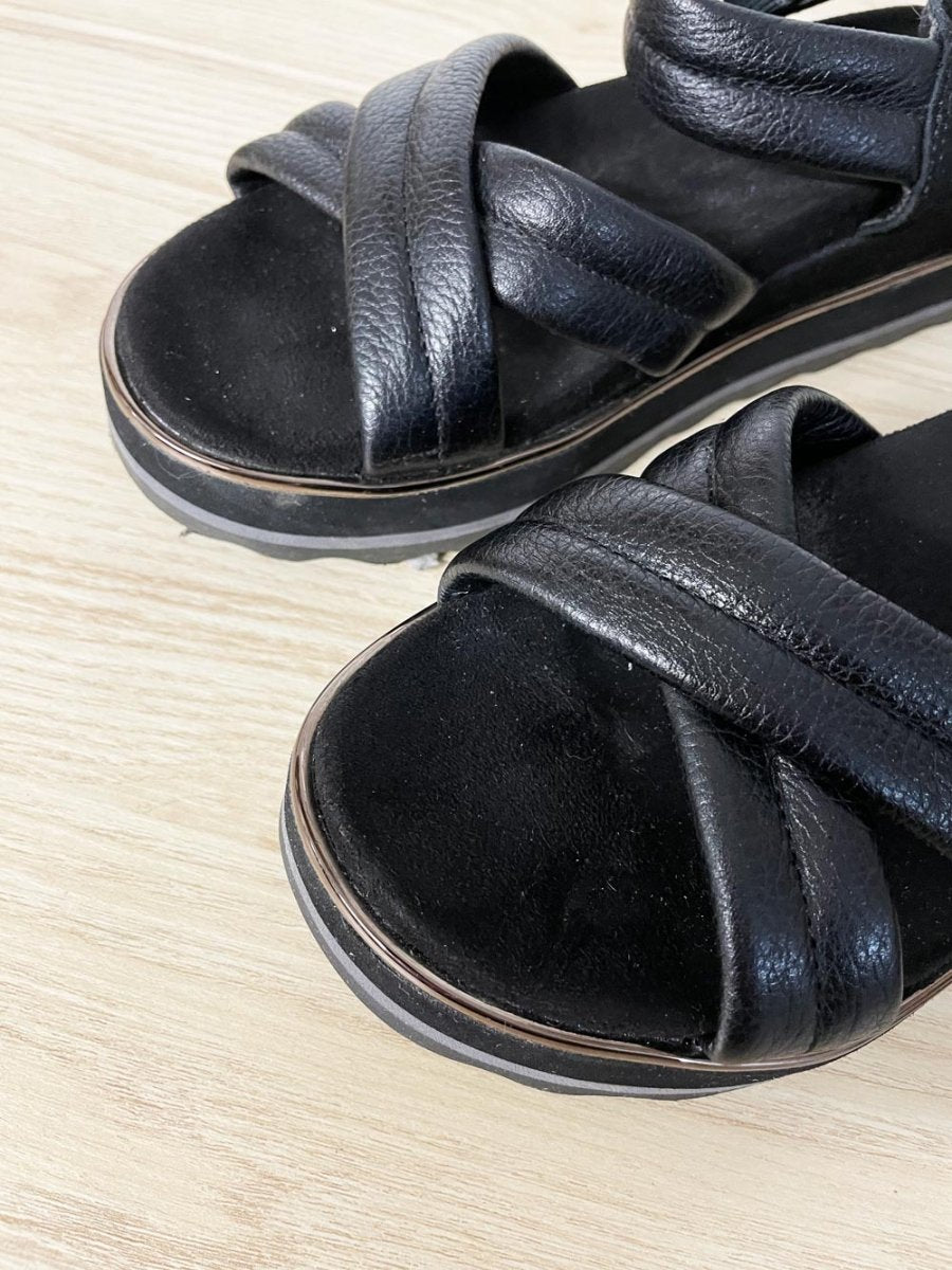 vionic reyna suede + leather platform sandal - good market thrift store