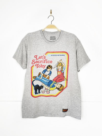 steven rhodes let's sacrifice toby graphic tee | halloween - good market thrift store