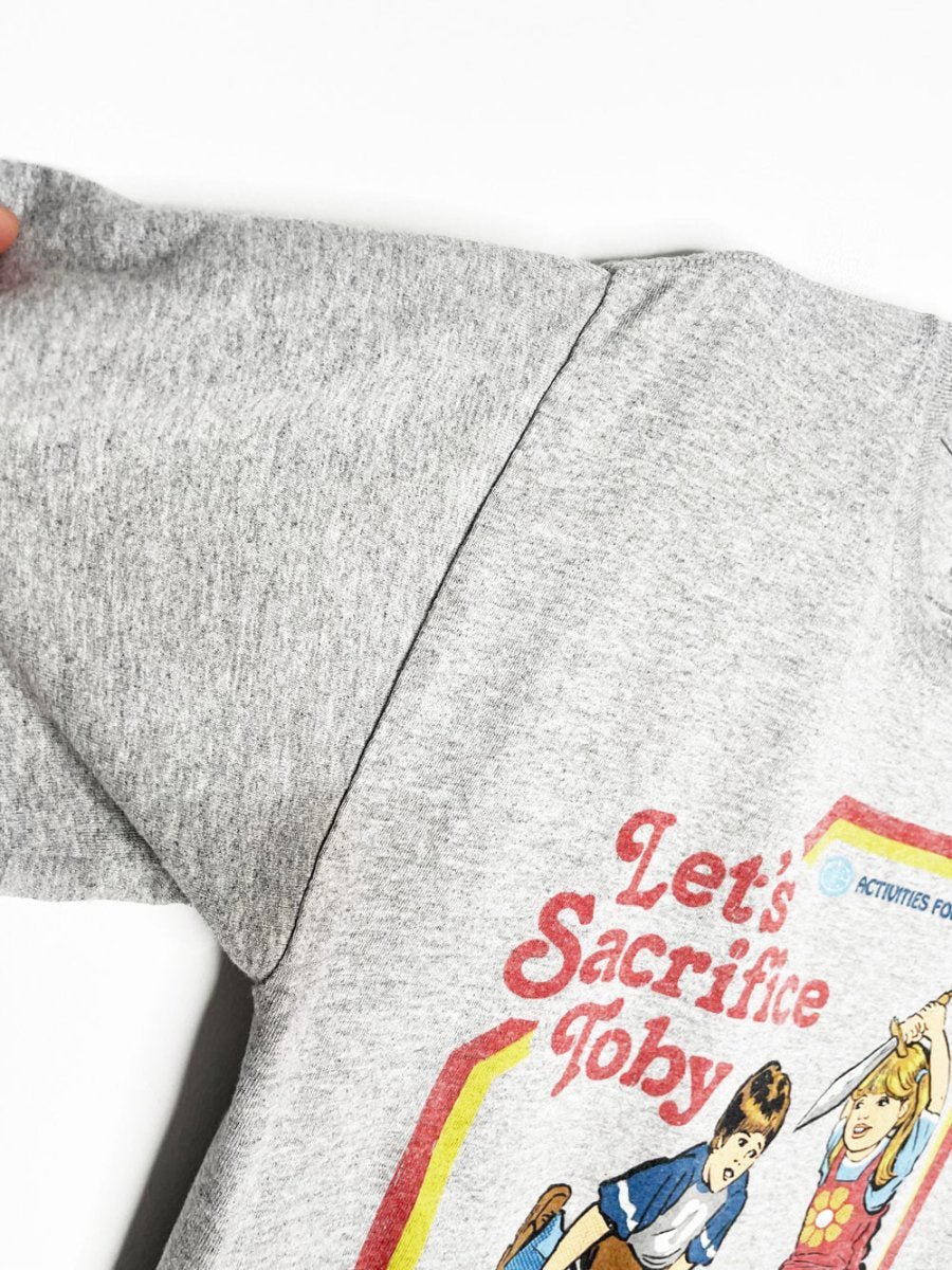 steven rhodes let's sacrifice toby graphic tee | halloween - good market thrift store