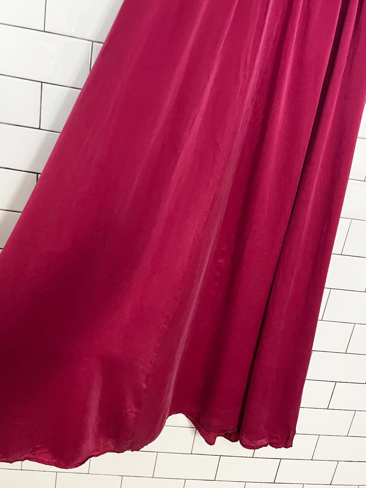 vintage 100% silk full flowy maxi skirt