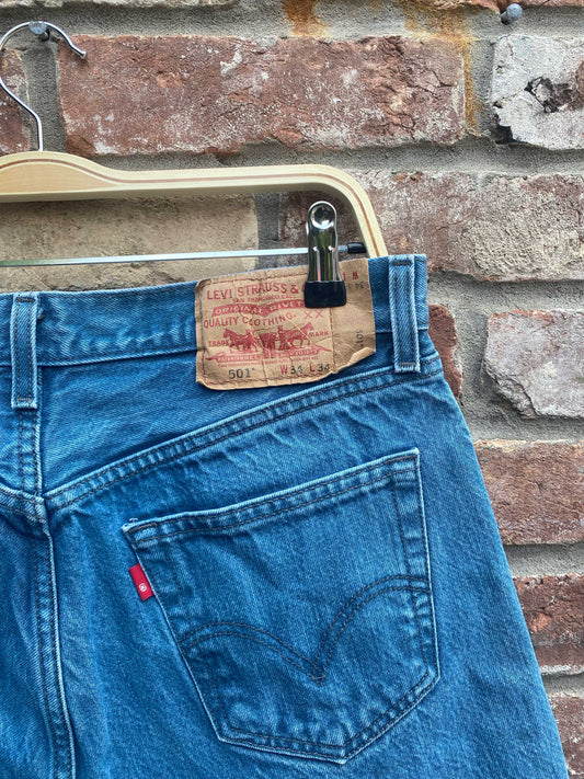 vintage levi's 501 long denim shorts