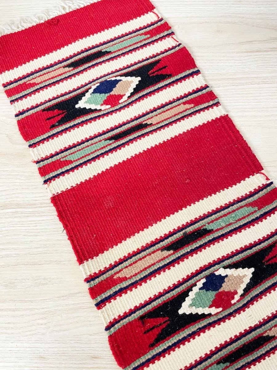 vintage 70s kilim wool rug / runner / wall hanging - good market thrift store