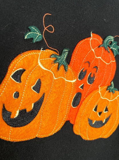 fieldgear pumpkin patch felt appliqué sweatshirt | halloween - good market thrift store