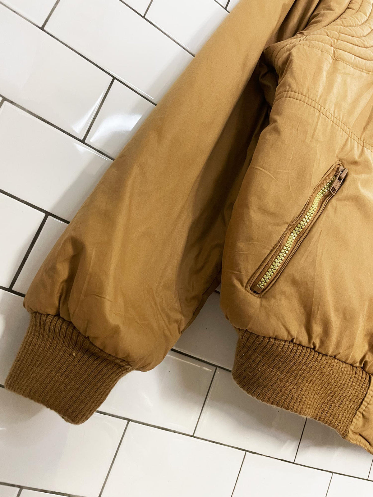 vintage 80s cortina quilted shoulder bomber jacket