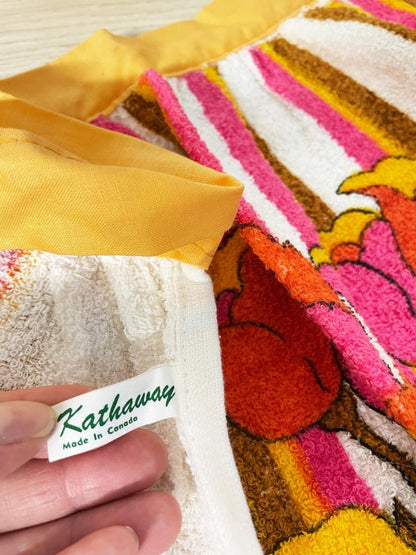 vintage 70s kathaway floral terry apron + cloth set - good market thrift store