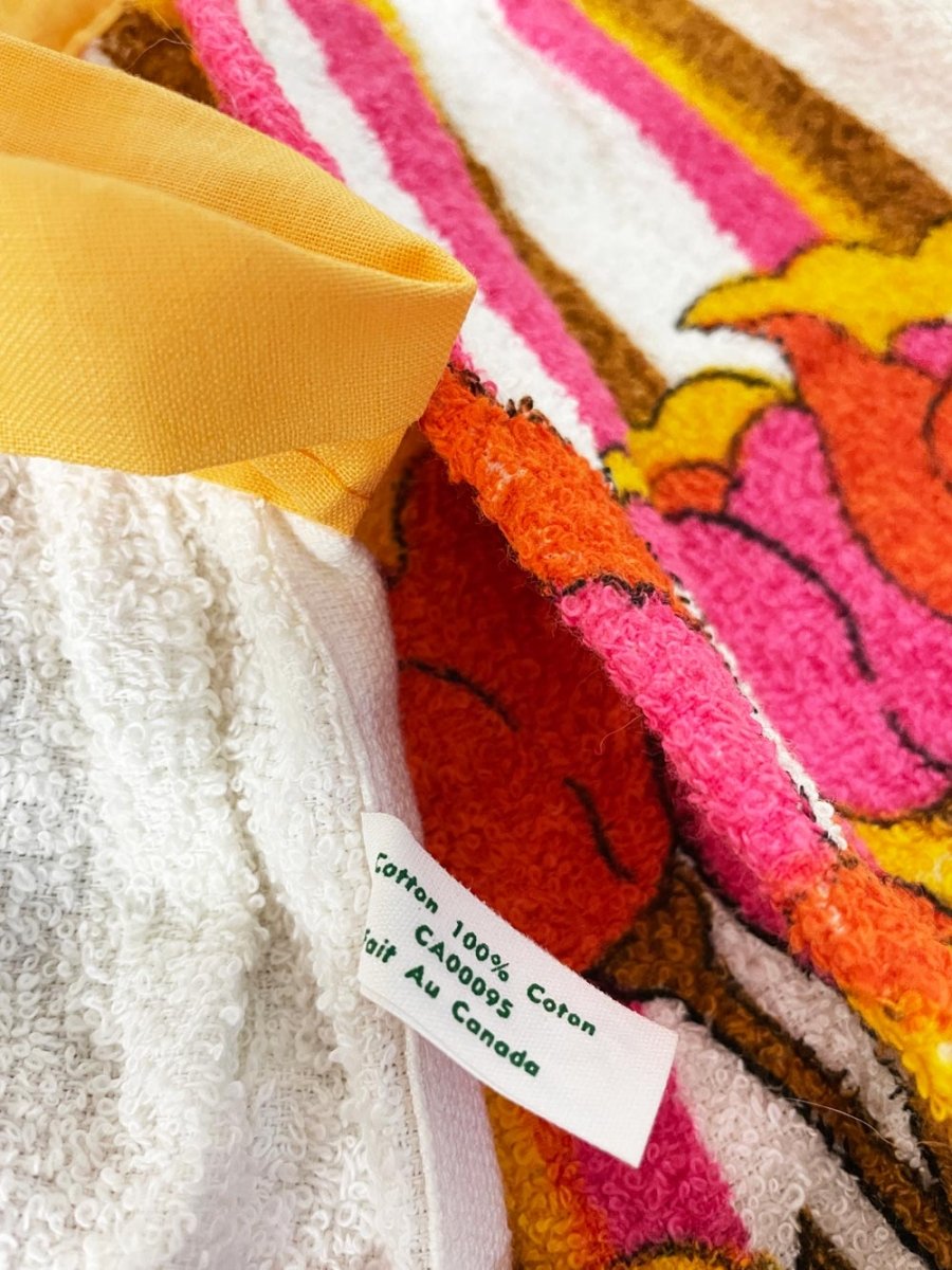 vintage 70s kathaway floral terry apron + cloth set - good market thrift store