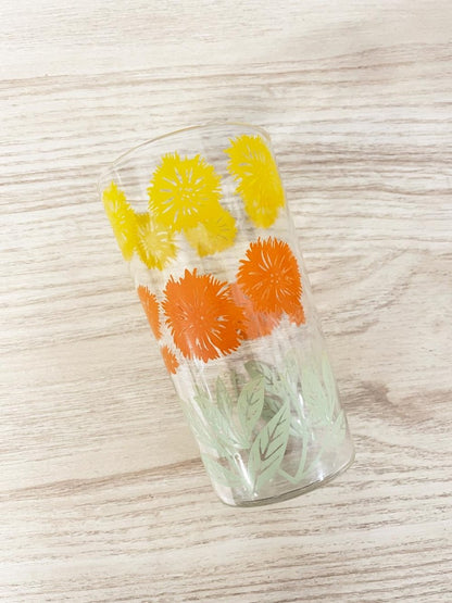 vintage retro floral small glass cup - good market thrift store