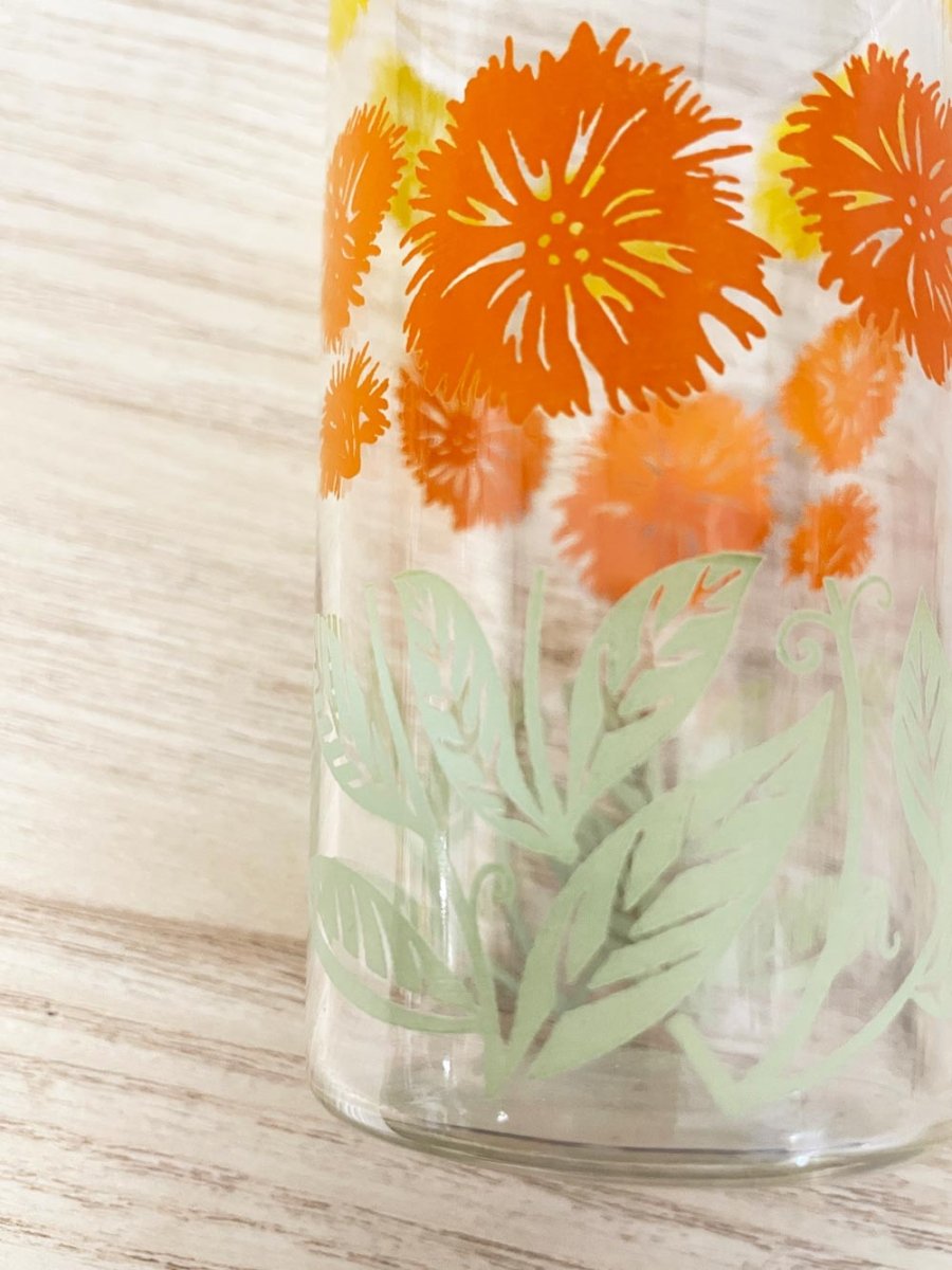 vintage retro floral small glass cup - good market thrift store