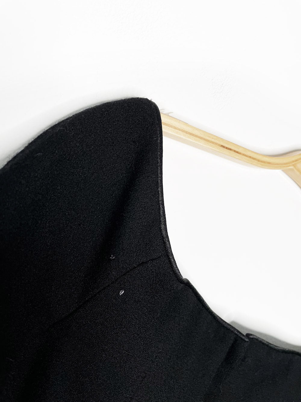 vintage 80s wayne clarke 100% wool off shoulder mini dress