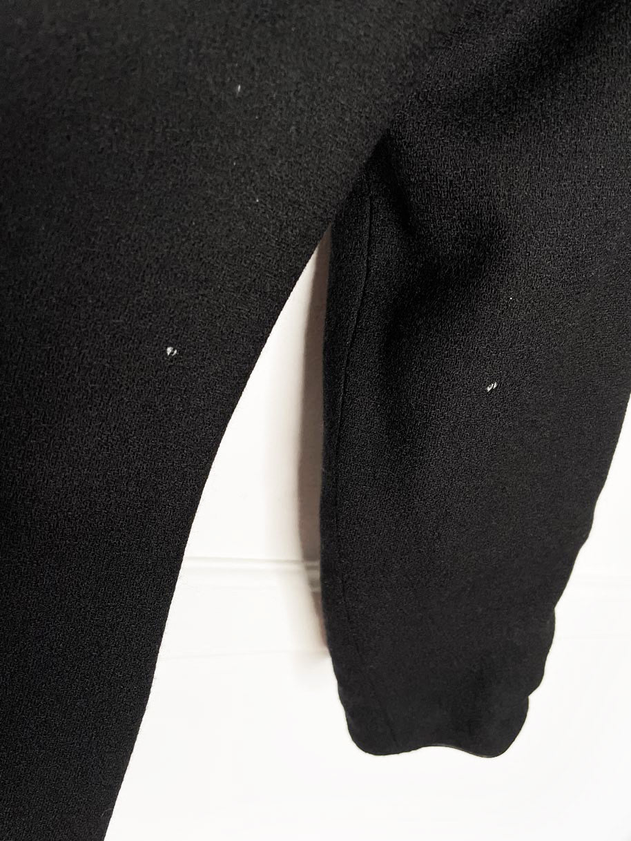 vintage 80s wayne clarke 100% wool off shoulder mini dress