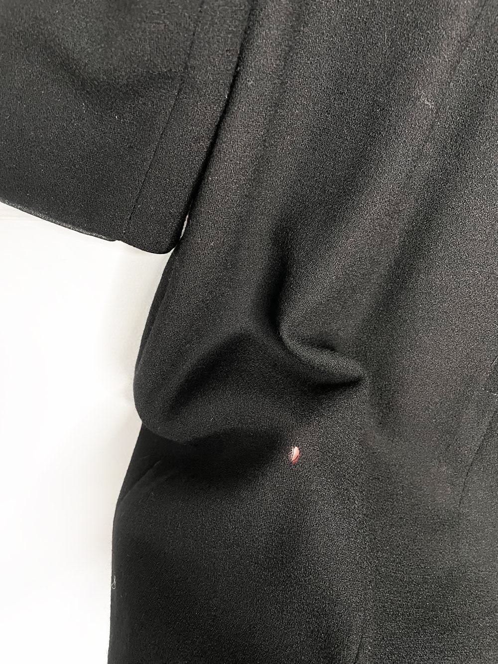 vintage 80s wayne clarke 100% wool off shoulder mini dress