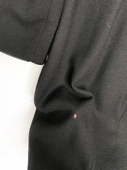 vintage 80s wayne clarke 100% wool off shoulder mini dress