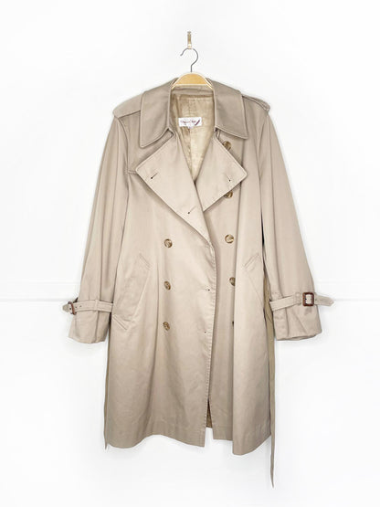 vintage 80s oscar de la renta heritage classic double breasted belted trench coat