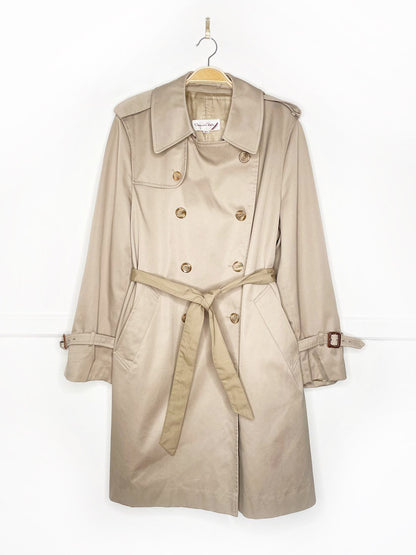 vintage 80s oscar de la renta heritage classic double breasted belted trench coat