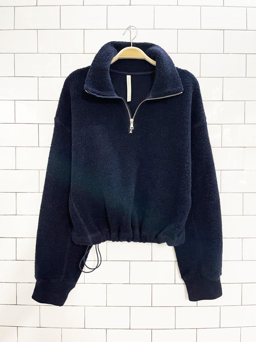 the group babaton wool - blend 1/4 zip sherpa sweater | aritzia - good market thrift store