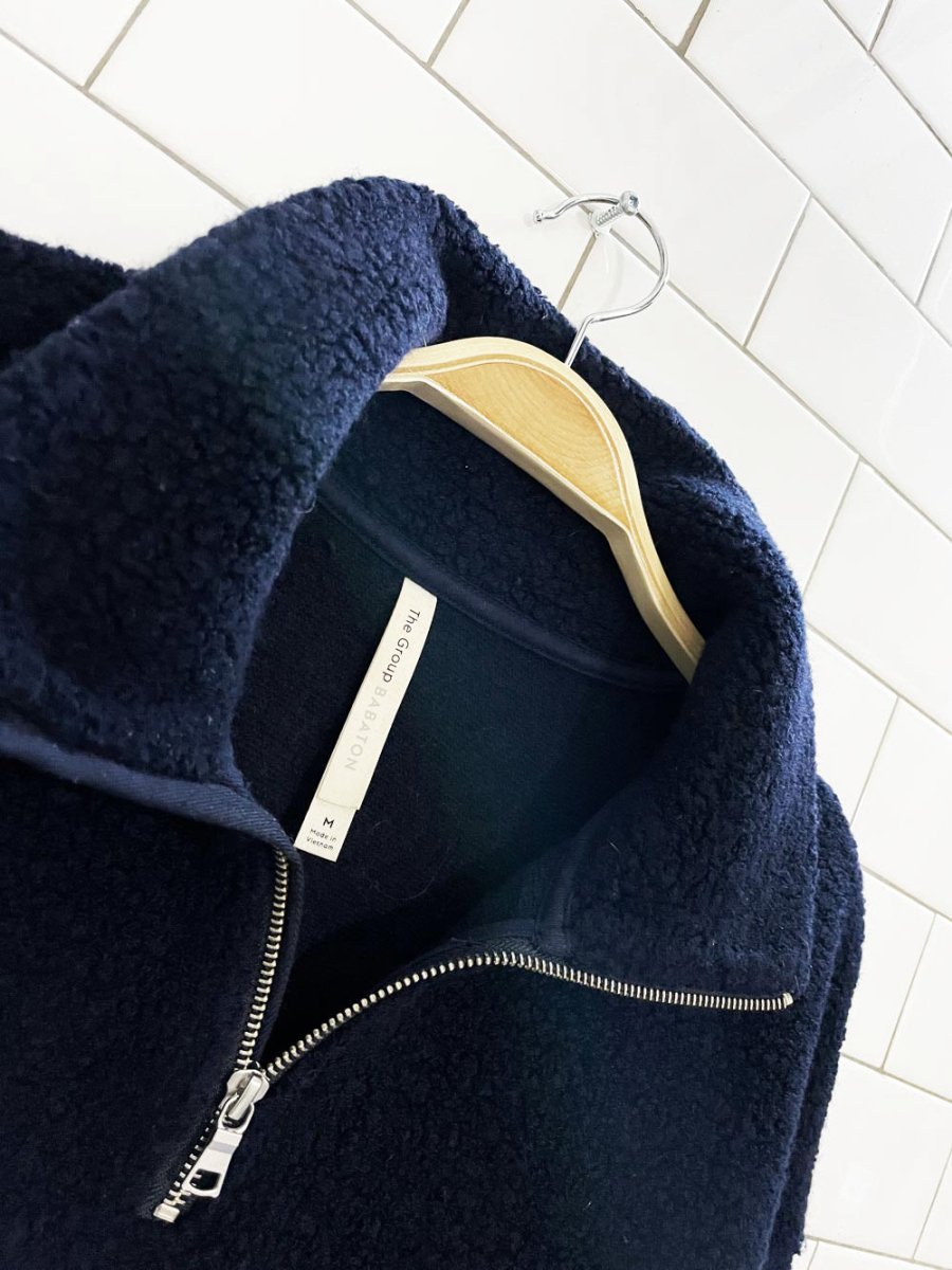 the group babaton wool - blend 1/4 zip sherpa sweater | aritzia - good market thrift store