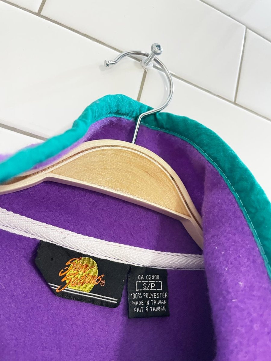 vintage 90s sun sations 1/4 snap button skier fleece pullover - good market thrift store