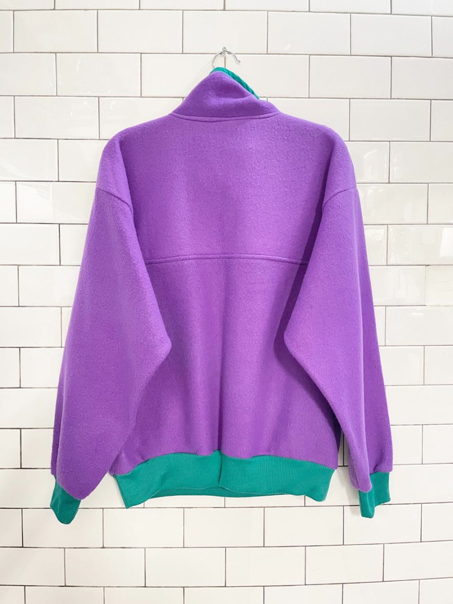 vintage 90s sun sations 1/4 snap button skier fleece pullover - good market thrift store