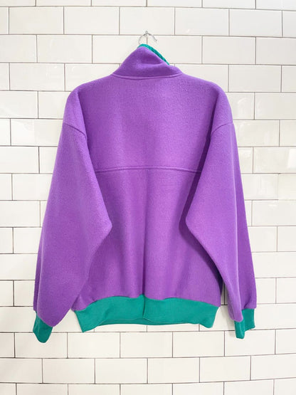 vintage 90s sun sations 1/4 snap button skier fleece pullover - good market thrift store