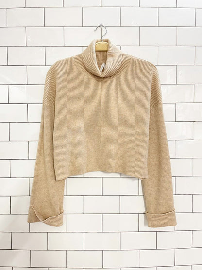 dreamers by debut cropped knit turtleneck sweater - good market thrift store