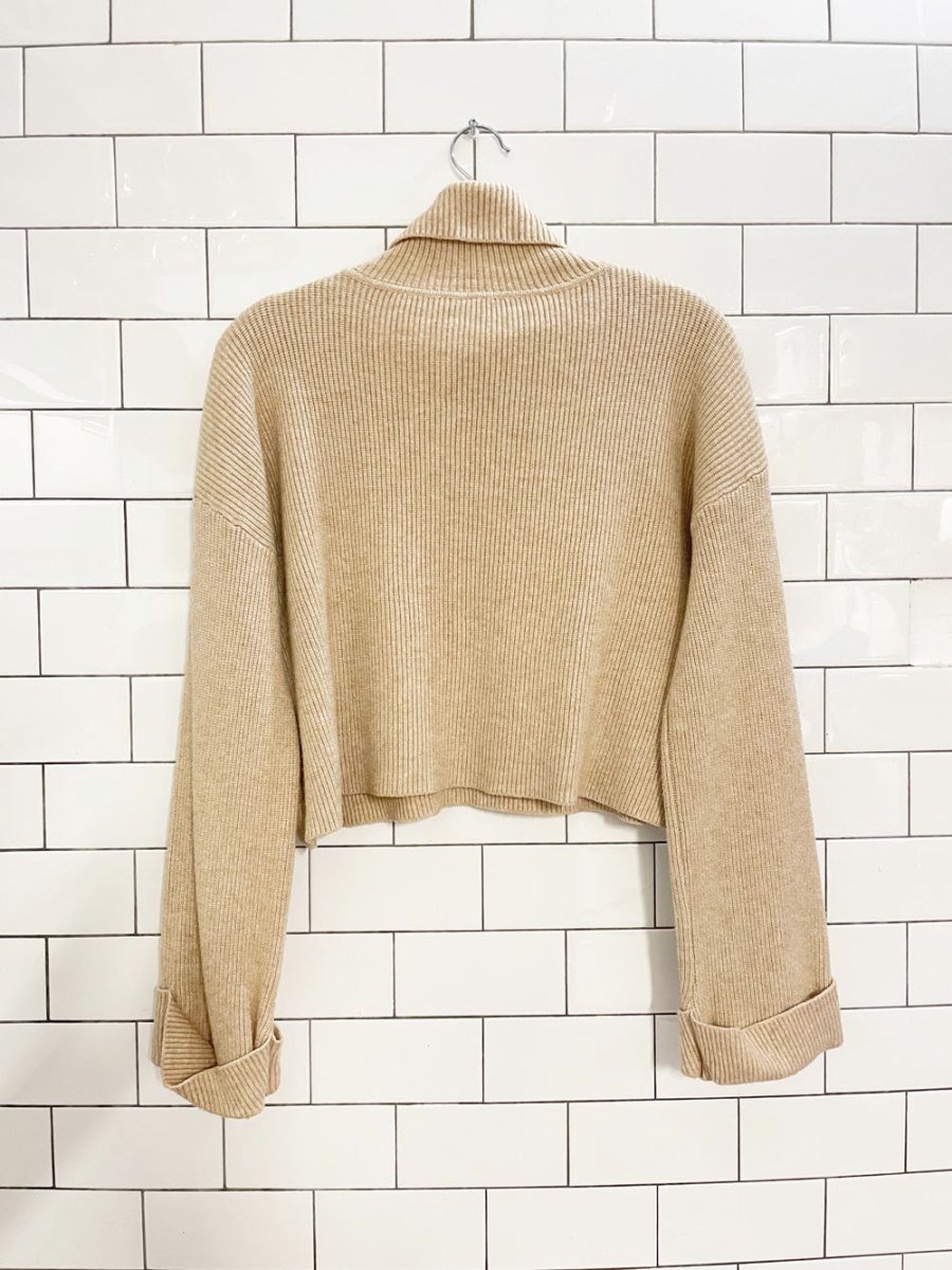 dreamers by debut cropped knit turtleneck sweater - good market thrift store