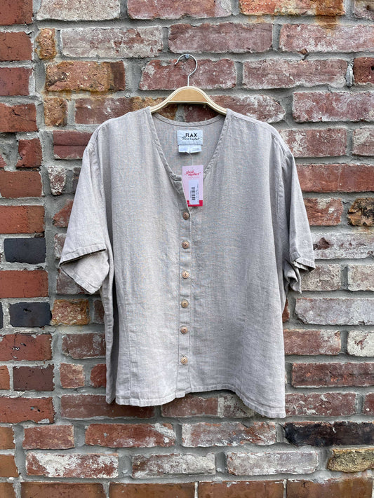 vintage flax 100% linen ss shirt