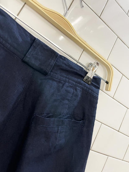 vintage 80s runaway bay ramie - blend pleated long trouser short - good market thrift store