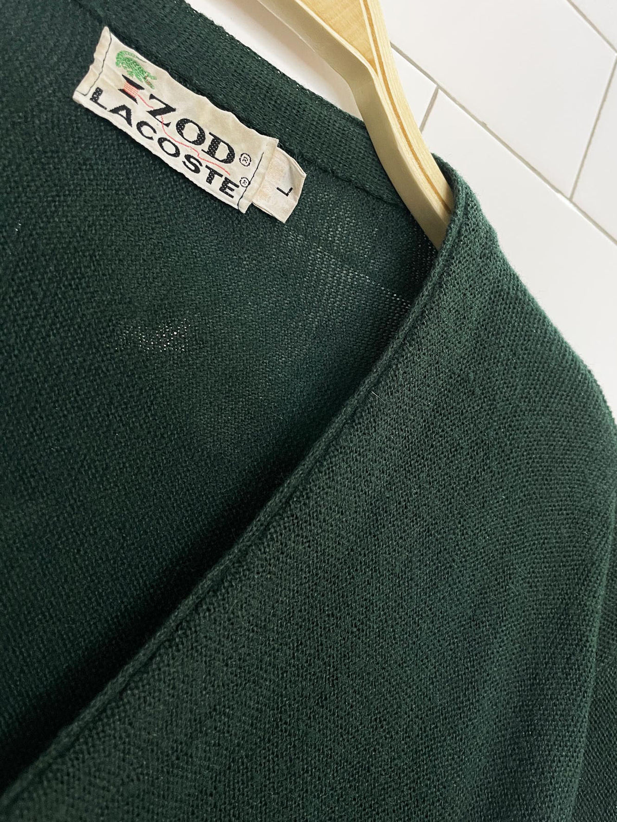 vintage 70s izod lacoste knit cardigan sweater