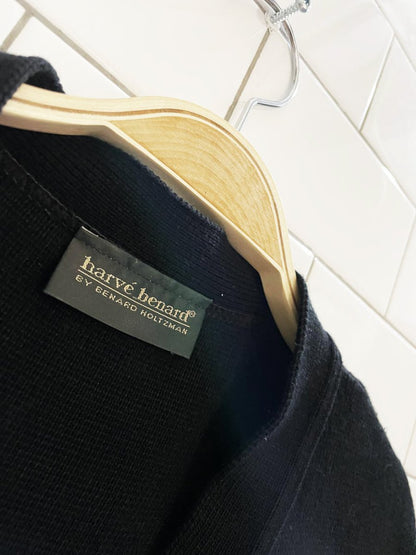 vintage 80s harvé bernard gold trim nautical knit cardigan - good market thrift store