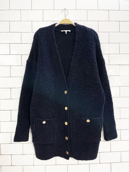 frame wool - alpaca boucle chunky knit boyfriend cardigan - good market thrift store