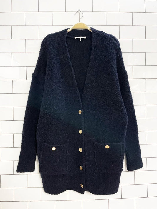 frame wool - alpaca boucle chunky knit boyfriend cardigan - good market thrift store