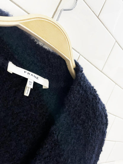 frame wool - alpaca boucle chunky knit boyfriend cardigan - good market thrift store