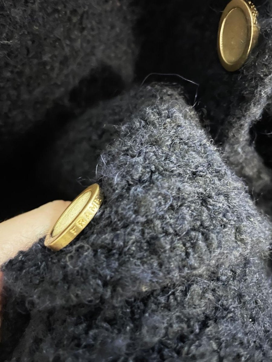 frame wool - alpaca boucle chunky knit boyfriend cardigan - good market thrift store