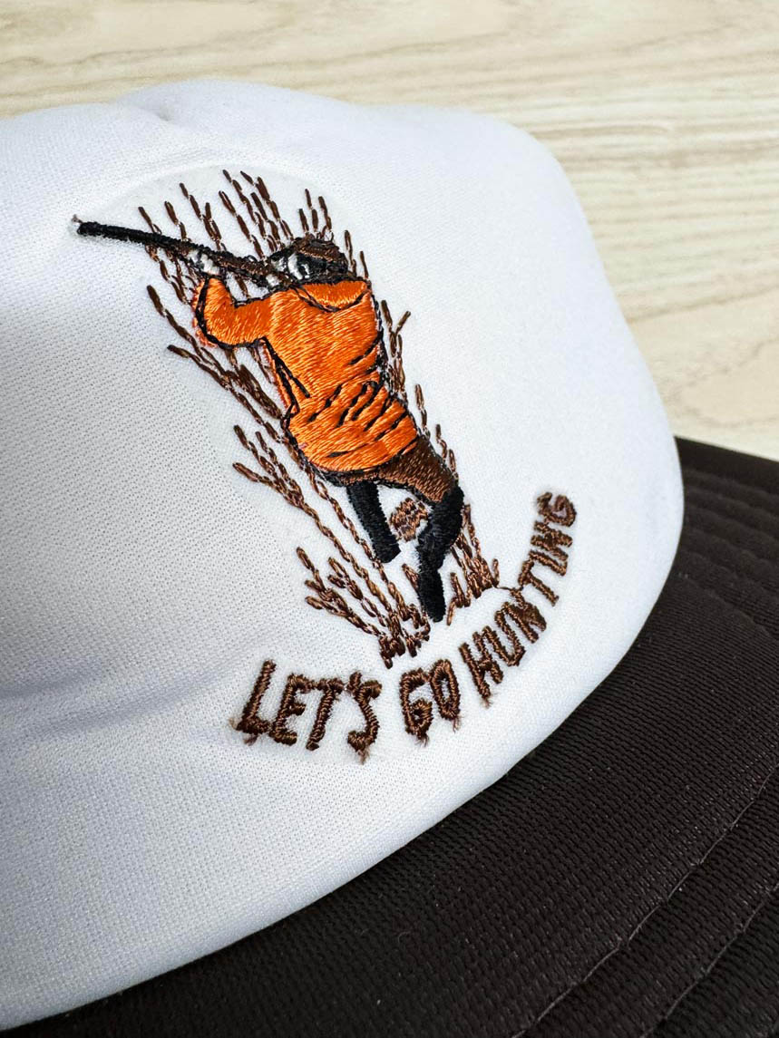 vintage 80s let's go hunting embroidered trucker hat | athletic headwear