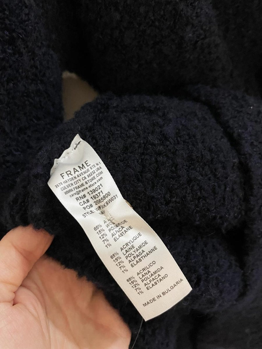 frame wool - alpaca boucle chunky knit boyfriend cardigan - good market thrift store