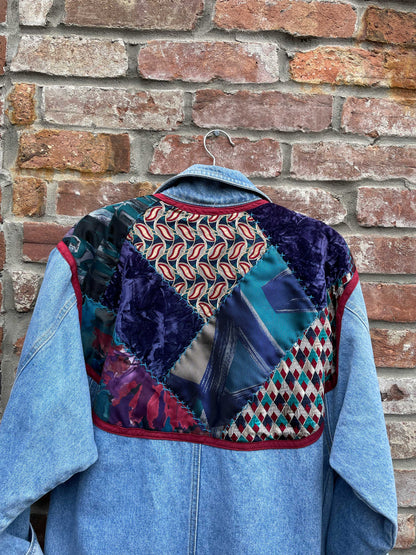 vintage quilt shop long denim rancher jacket