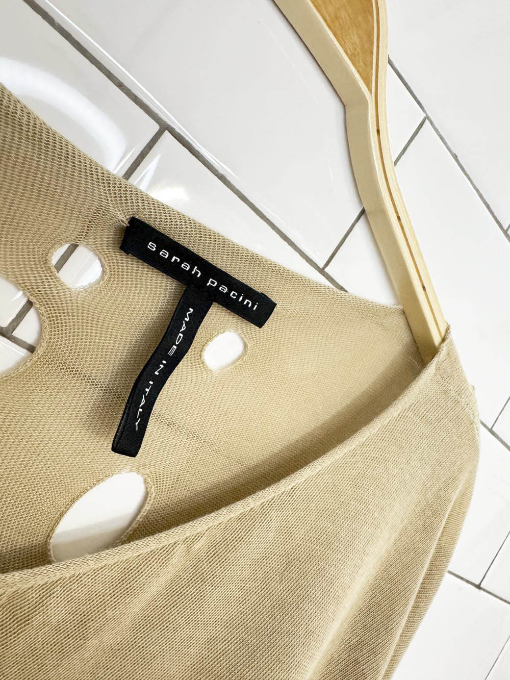 sarah pacini distressed long sleeve knit top | made in Italy