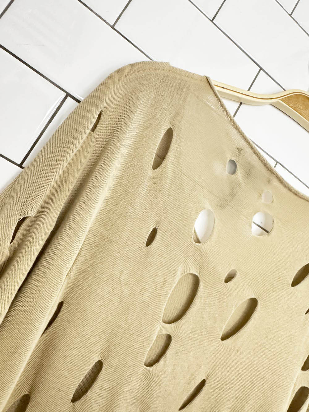 sarah pacini distressed long sleeve knit top | made in Italy