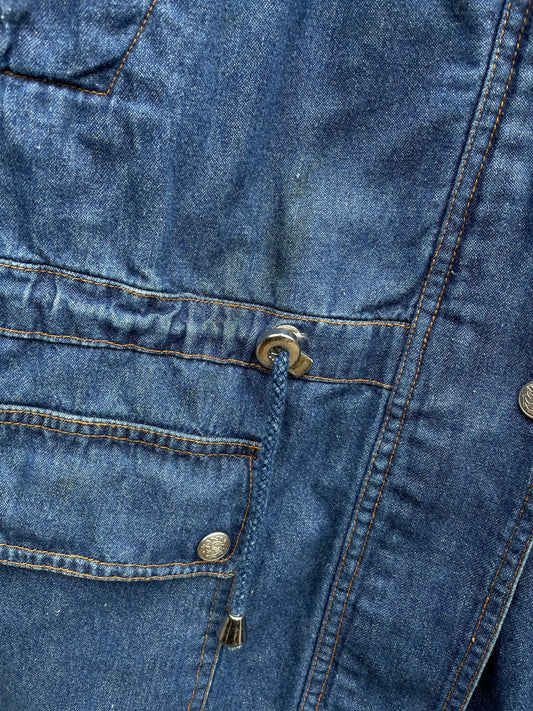 vintage 90s EMI drawstring denim jacket