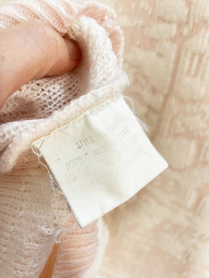 vintage 80s barbara sue winter cottage snow scene knit sweater - good market thrift store