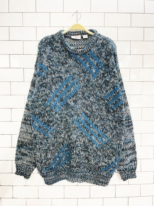 vintage 80s nino foriero oversized knit dad sweater - good market thrift store