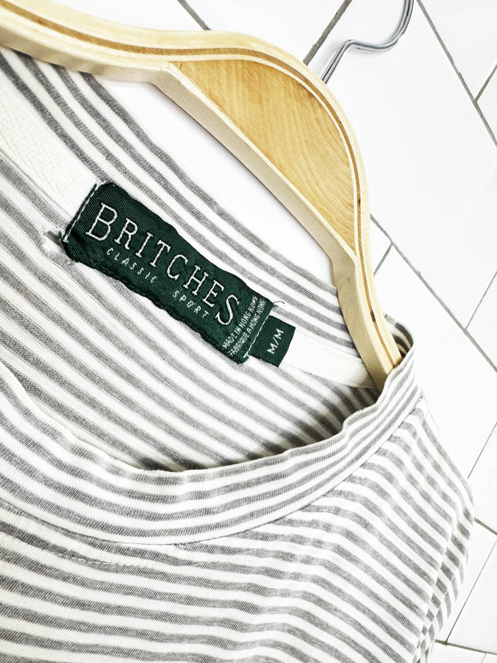 vintage 90s britches striped long sleeve lounge tee
