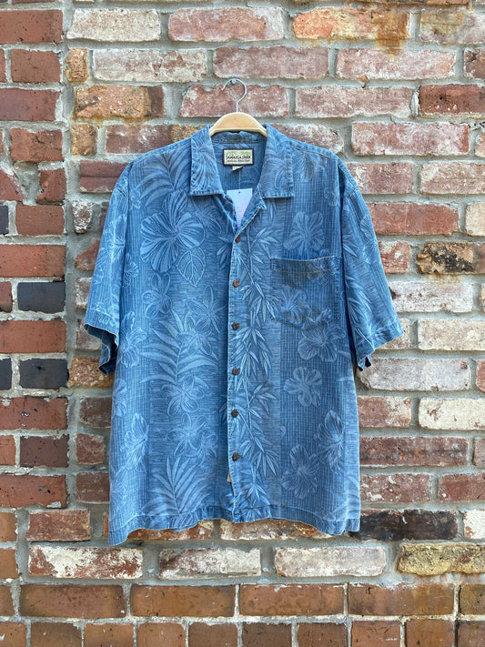 jamaica jaxx 100% silk minimal cabana shirt