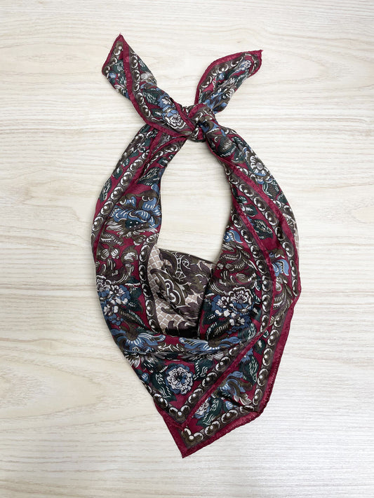 vintage the vera studio 100% silk floral baroque xl square scarf